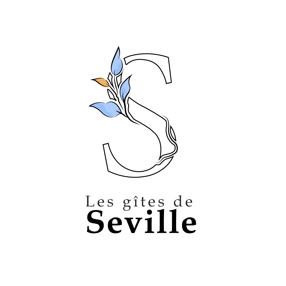 Prototype logo Gîtes de Séville Agence Obsidian typographique avec une touche florale
